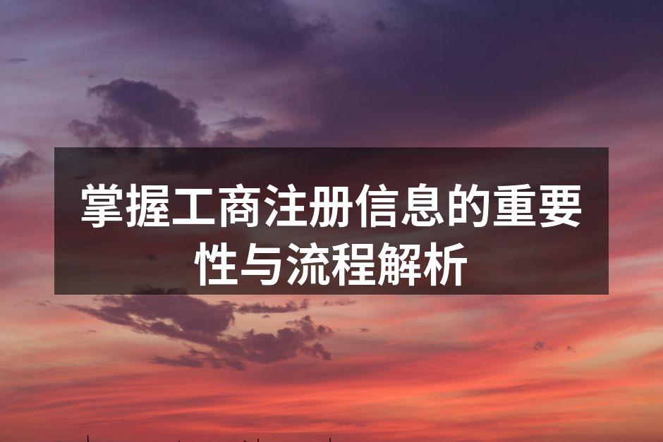 工商注册流程示意图
